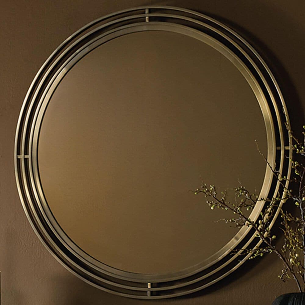 Hooker Furniture Banyon Bay Round Mirror in Brushed Brass, , large