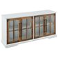 Walker Edison Abigail 58" TV Stand in Brushed White/Rustic Oak, , large