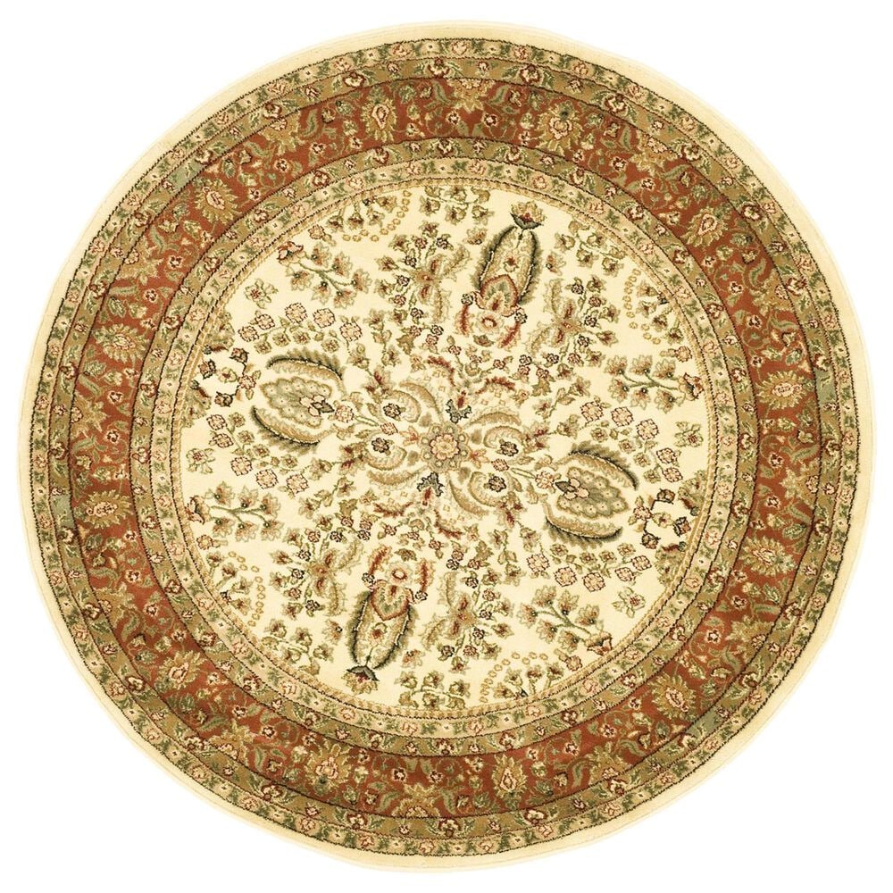 Safavieh Lyndhurst LNH214R 10" Round Ivory and Rust Area Rug, , large