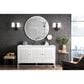 James Martin Vanities Athens 60" Single Bathroom Vanity in Glossy White with 3 cm Ethereal Noctis Quartz Top and Rectangular Sink, , large