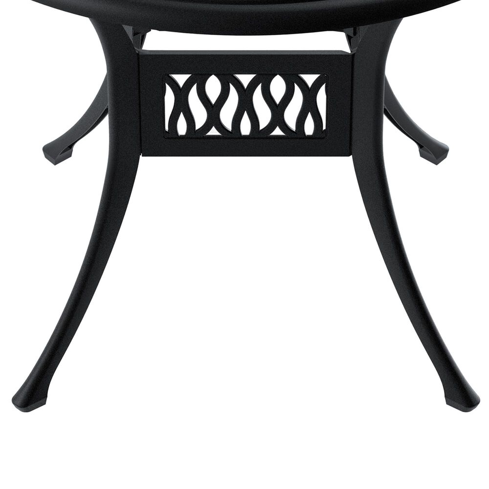Hearth and Haven Outdoor Aluminum Dining Table with Umbrella Hole and Anti-Slip Foot Pad, Black, , large