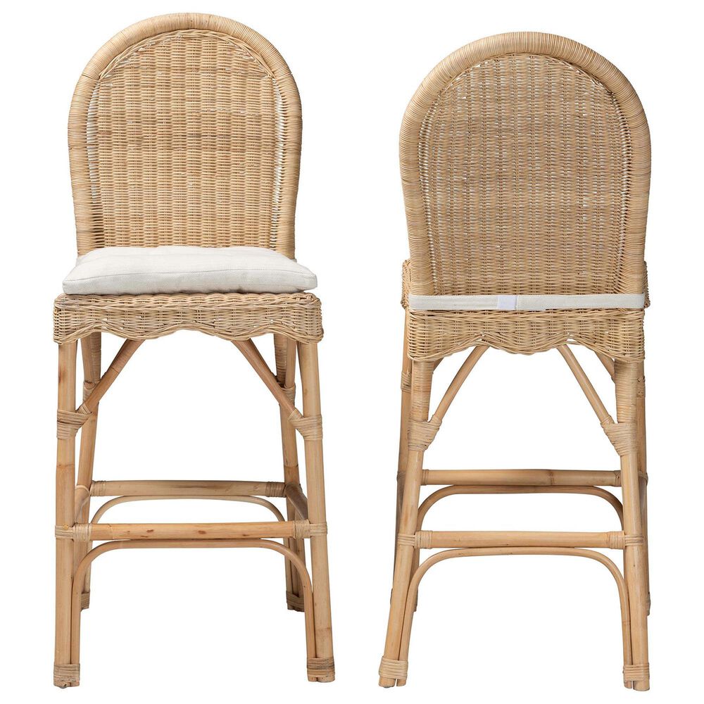 Baxton Studio Bilu Bar Stool in Light Honey (Set of 2), , large