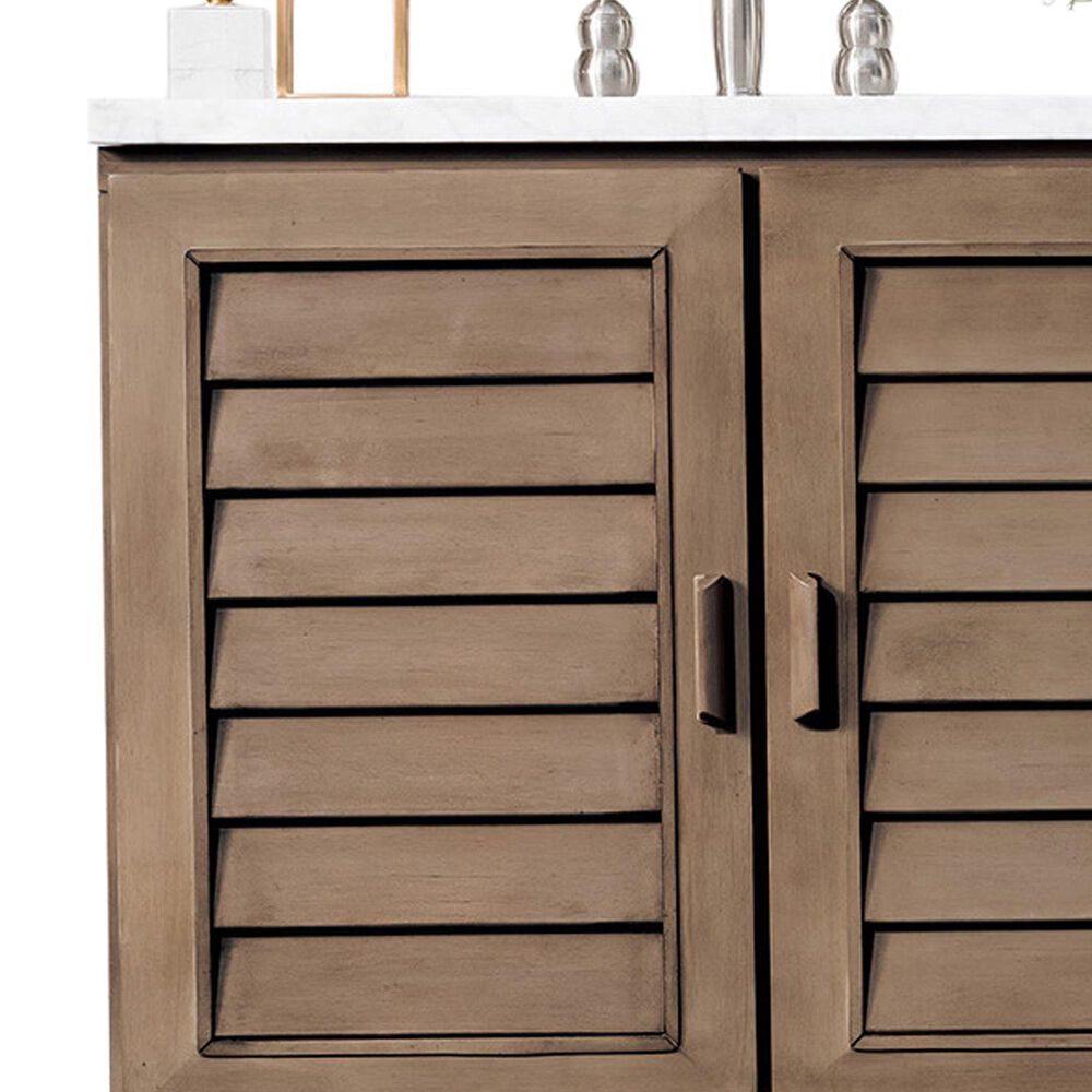 James Martin Vanities Portland 36&quot; Single Bathroom Vanity in Whitewashed Walnut with 3 cm Arctic Fall Solid Surface Top and Rectangular Sink, , large