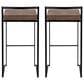 LumiSource Fuji 34" Stacker Bar Stool with Brown Cowboy Upholstery in Black (Set of 2), , large