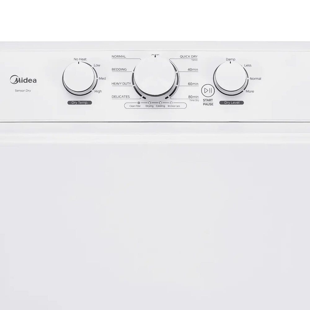 Midea 3.9 Cu. Ft. Top Load Washer and 7.0 Cu. Ft. Top Load Electric Dryer in White, , large