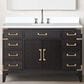 Lexora Home Laurel 48" Single Bathroom Vanity in Brown Oak with White Quartz Top and Rectangular Sink, , large
