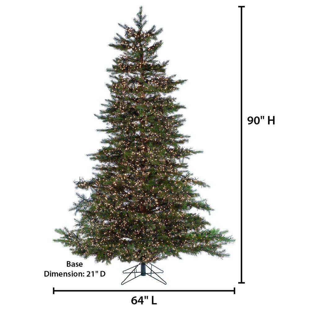 The Gerson Company 7.5' Natural Cut Monaco Pine Pre-Lit Tree in Green, , large