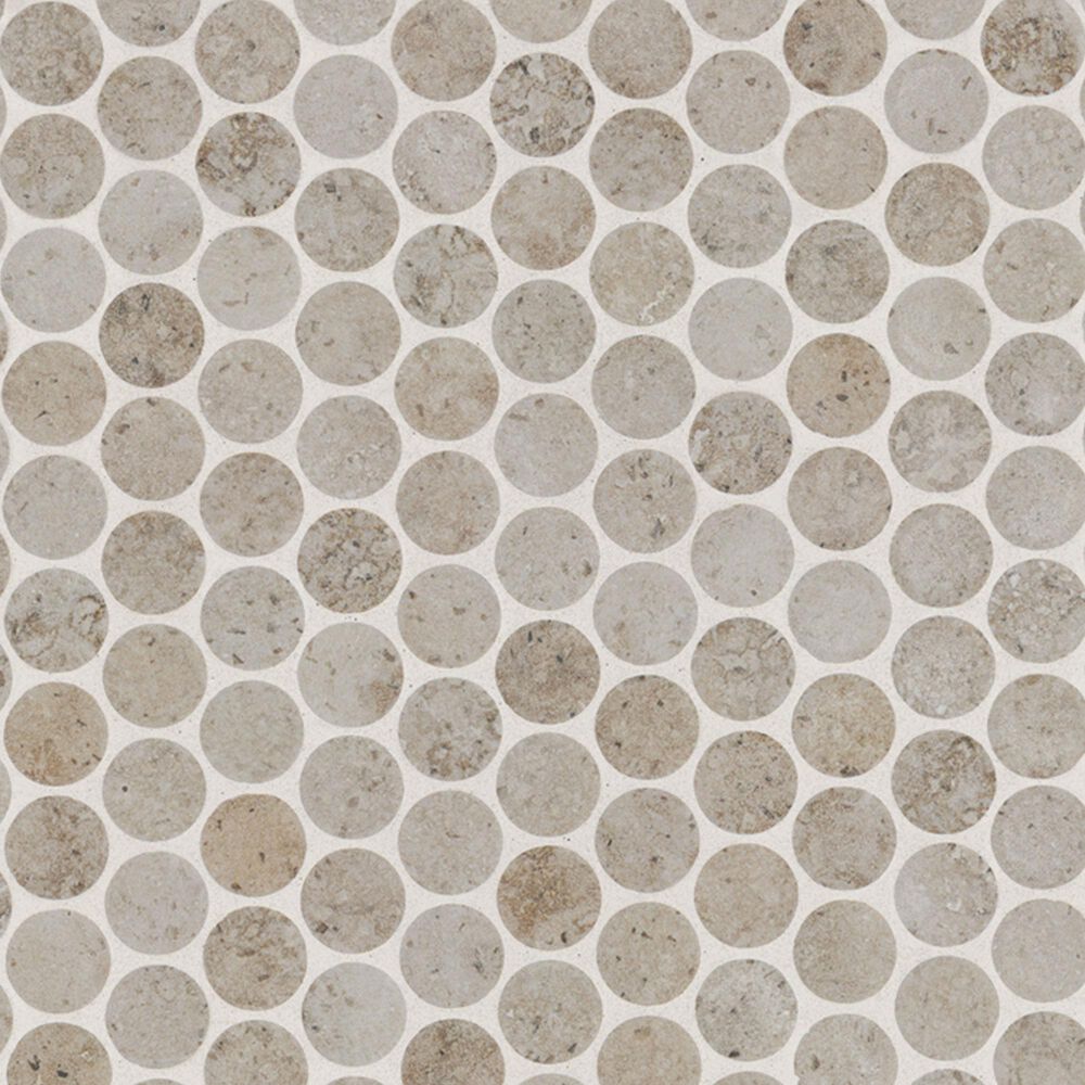 MS International Myrtle Sands 2" Round on 12" x 12" Porcelain Mosaic Sheet, , large