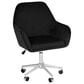 Impressions Vanity Kelly Swivel Vanity Chair with Black Cushion in Matte Silver, , large