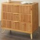 Maple and Jade 3-Drawer Room Chest in Matte Brown and Gold, , large