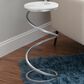 Linon Home Decor Rian Spiral Drink Table in Silver and White, , large