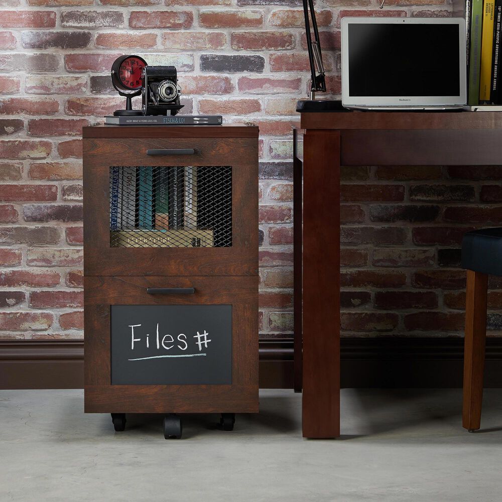 Furniture of America Bray File Cabinet in Vintage Walnut, , large