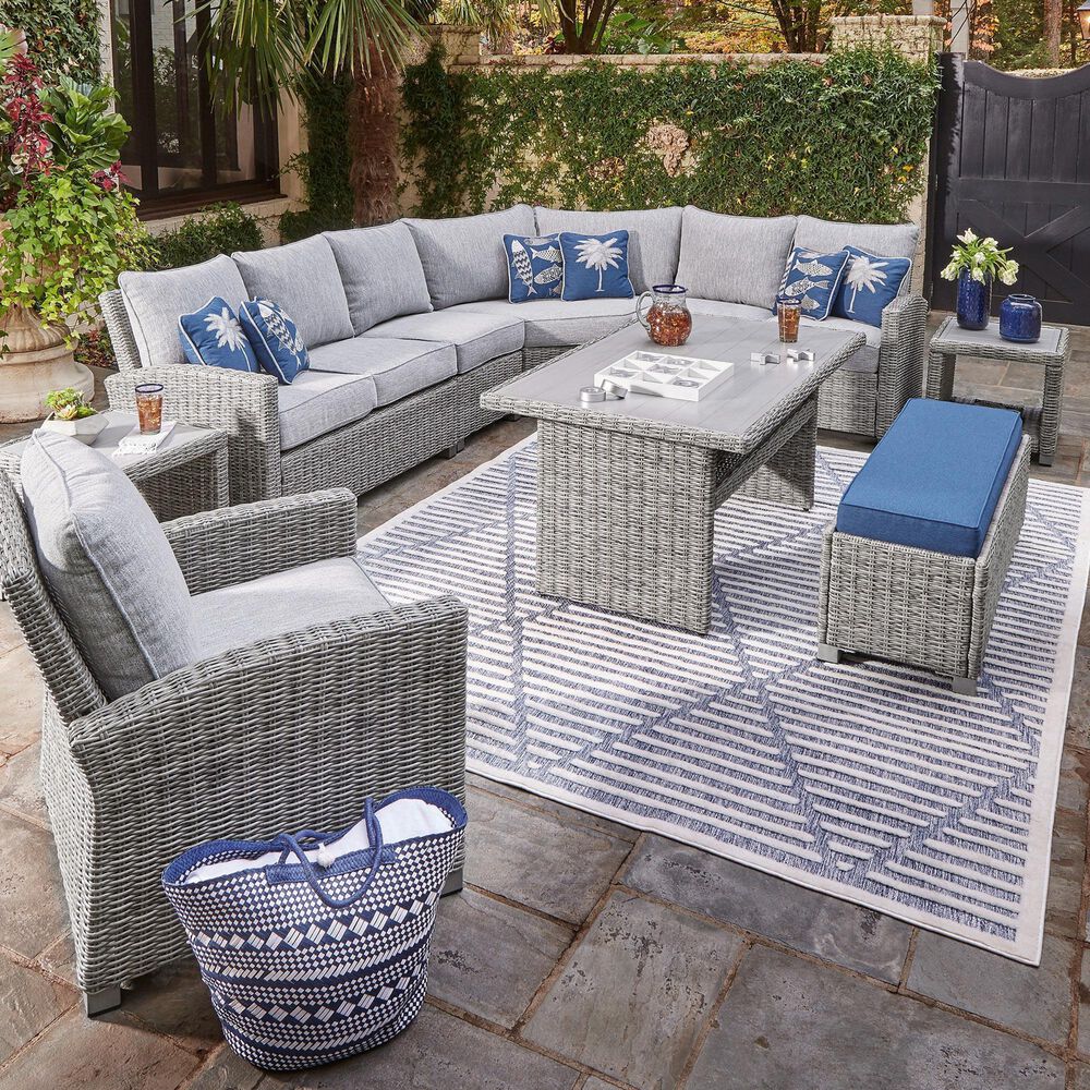 Ashley Naples Beach Patio Multi-Use Table in Light Gray, , large