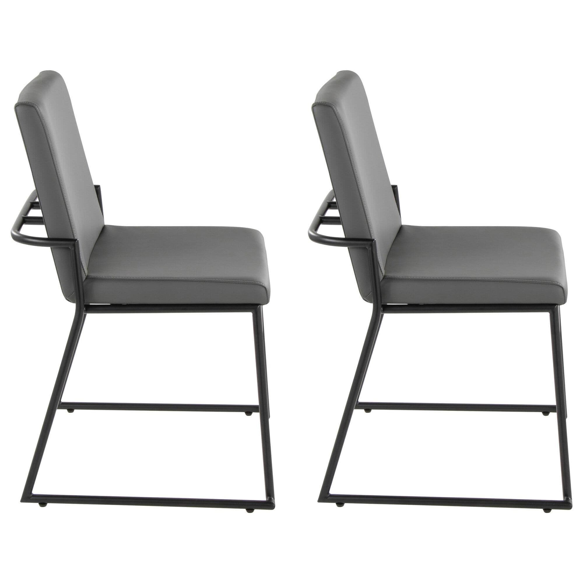 LUMiRiSE / ≠encore. LumiSource Dutchess Side Chair with Grey Faux Leather Cushion in
