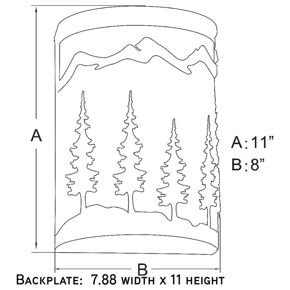 Vaxcel Yosemite 1-Light Tree Wall Sconce in Burnished Bronze, , large