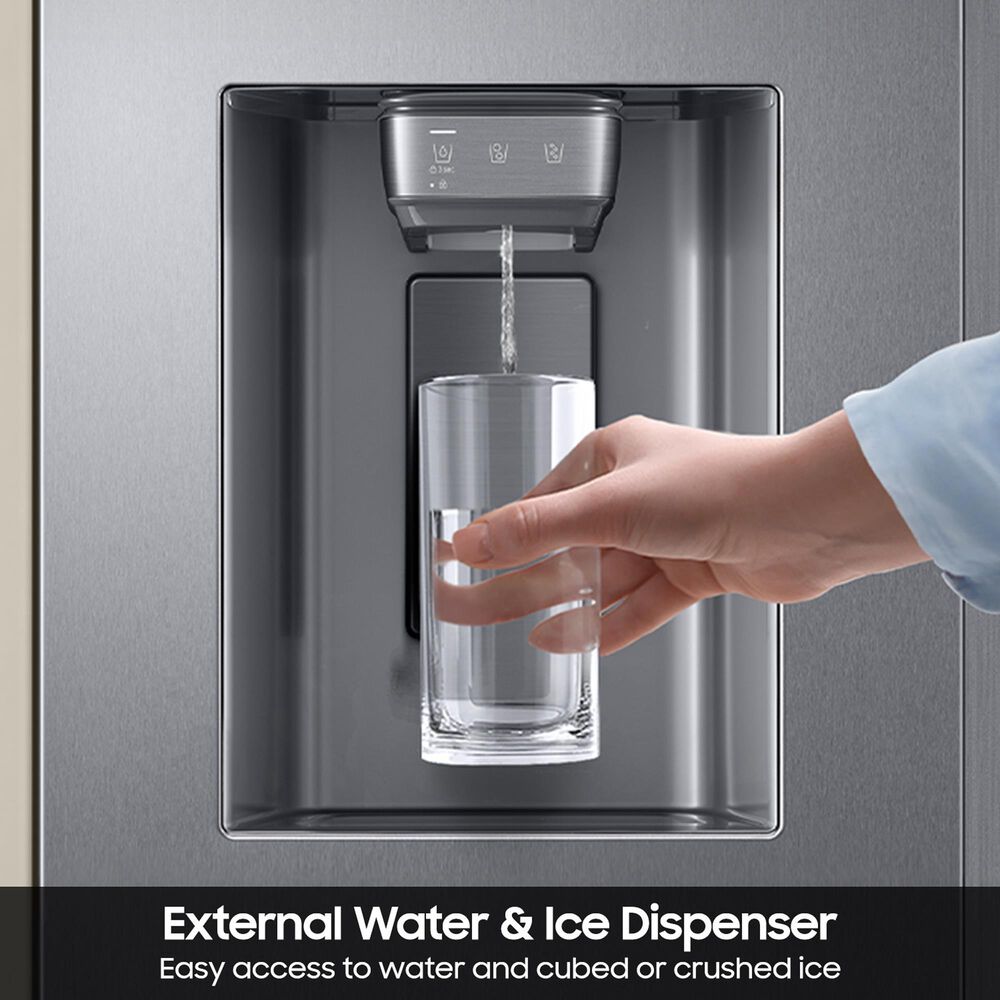 Samsung Bespoke AI 27 Cu. Ft. Side-by-Side Refrigerator with Sphere Ice and External Water and Ice Dispenser in Fingerprint Resistant Stainless Steel, , large