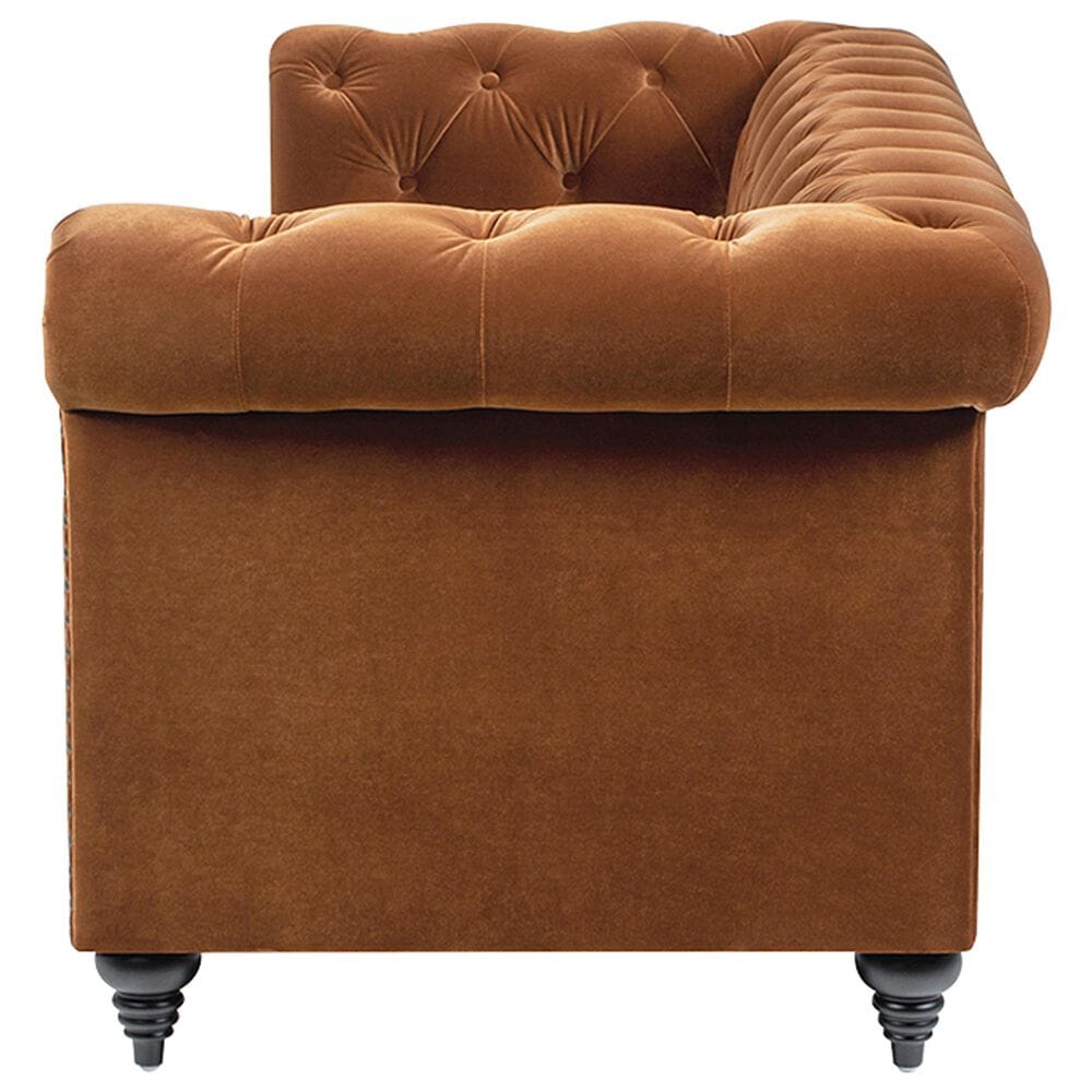 Jennifer Taylor Home Alto Stationary Sofa in Burnt Orange Velvet, , large