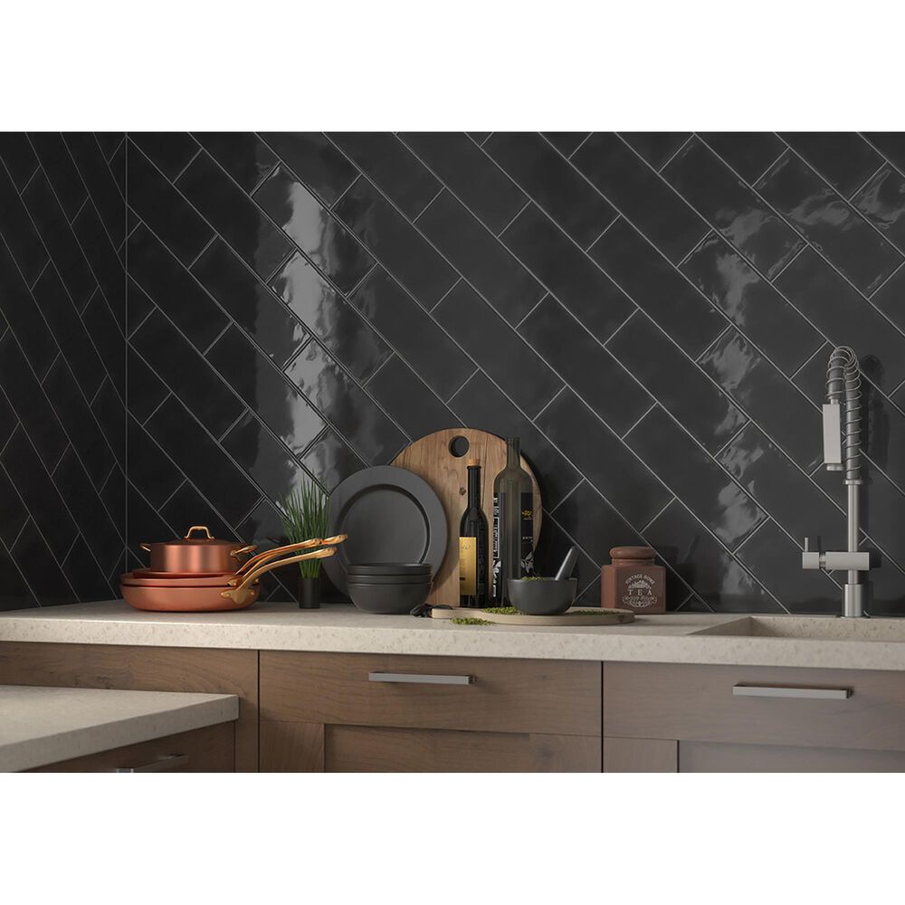 MS International Urbano Ink 4&quot; x 12&quot; Ceramic Tile, , large