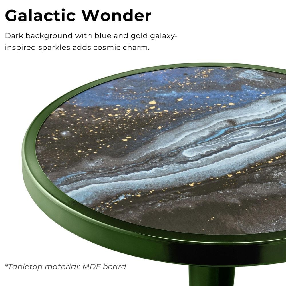 Furniture of America Gleam Round End Table in Polished Green, , large