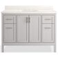 Kohler Hadron 48" Single Bathroom Vanity in Atmos Grey with 3 cm Bianco Bella Quartz Top and Oval Sink, , large