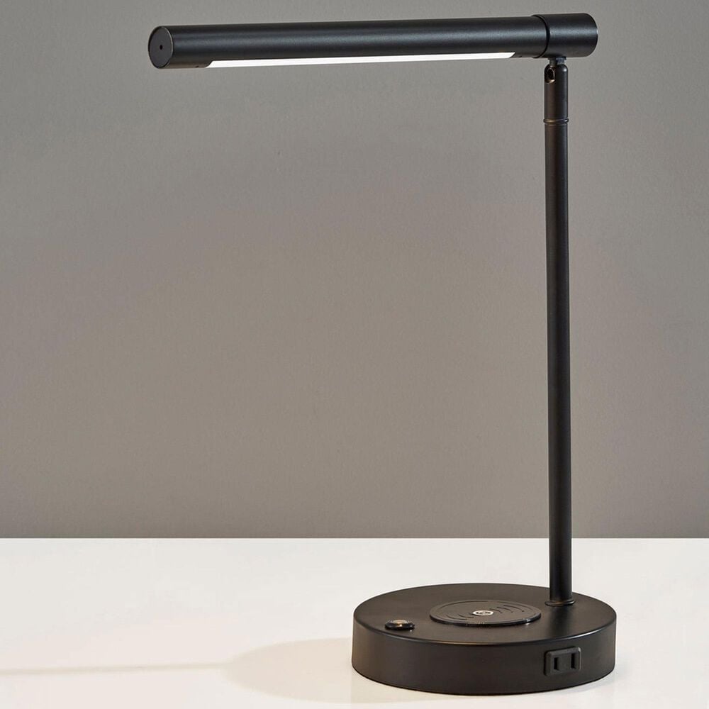 Adesso Dax LED Wireless Charging Desk Lamp in Black, , large