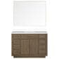 Lexora Home Abbey 48" Single Bathroom Vanity in White Oak with 2 cm White Cultured Marble Top, Rectangular Sink and 43" Mirror, , large