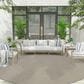 Nourison Courtyard Ivory and Silver 10" Round Indoor/Outdoor Area Rug, , large