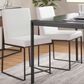 Lumisource Fuji Dining Chair with White Faux Leather Cushion in Black (Set of 2), , large
