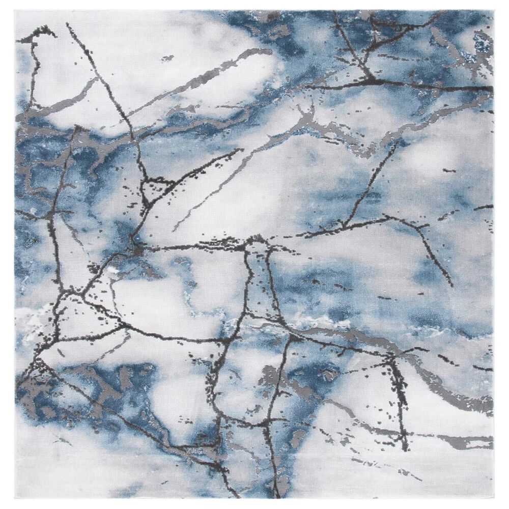 Safavieh Craft CFT877L 9" Square Grey and Blue Area Rug, , large