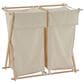 Household Essentials Collapsible Double X-Frame Laundry Hamper Sorter with Poly-Cotton Bags in Natural, , large