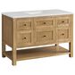 James Martin Vanities Breckenridge 48" Single Bathroom Vanity in Light Natural Oak with 3 cm Lime Delight Quartz Top and Rectangular Sink, , large
