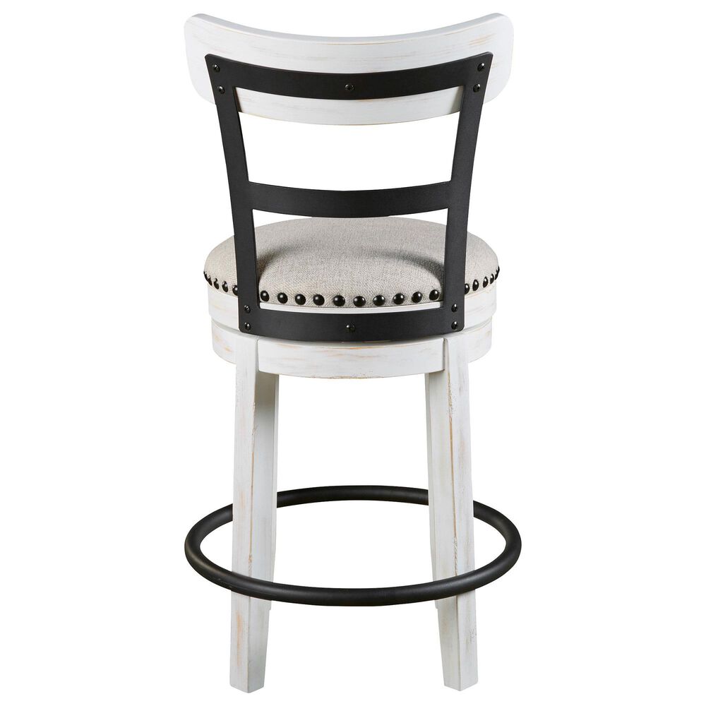 Ashley Valebeck Swivel Counter Height Stool in White and Black, , large