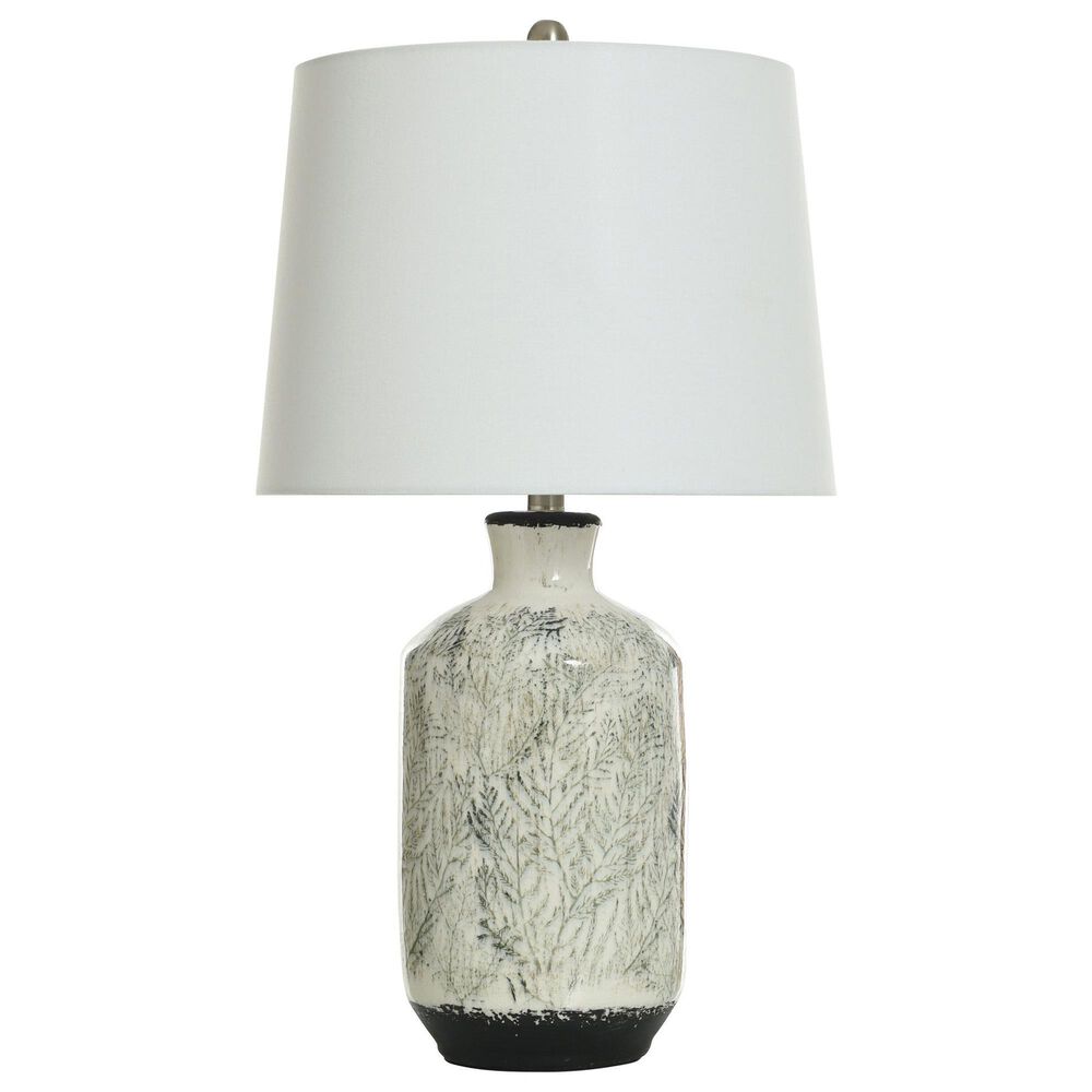 Flair Industries 28&quot; Ceramic Table Lamp in Ivory Pine, , large