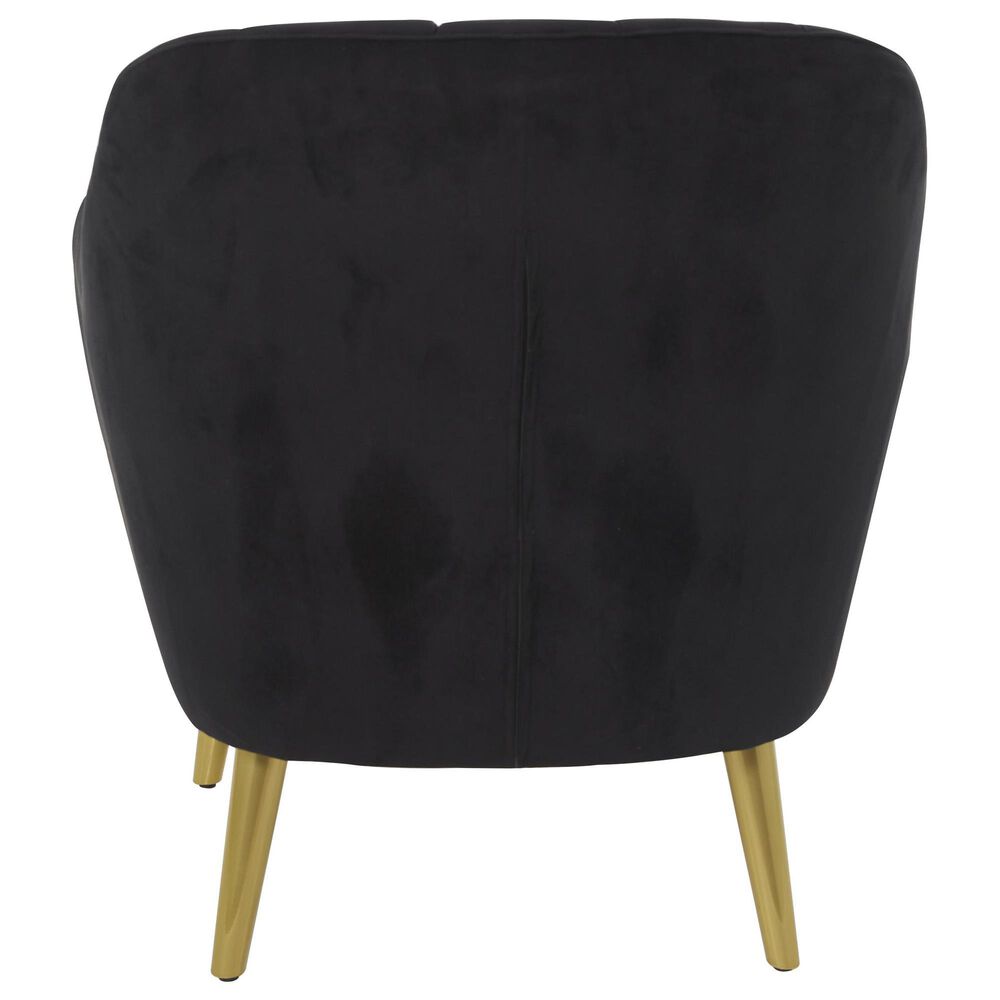 Maple and Jade Accent Chair with Tapered Gold Legs in Black, , large