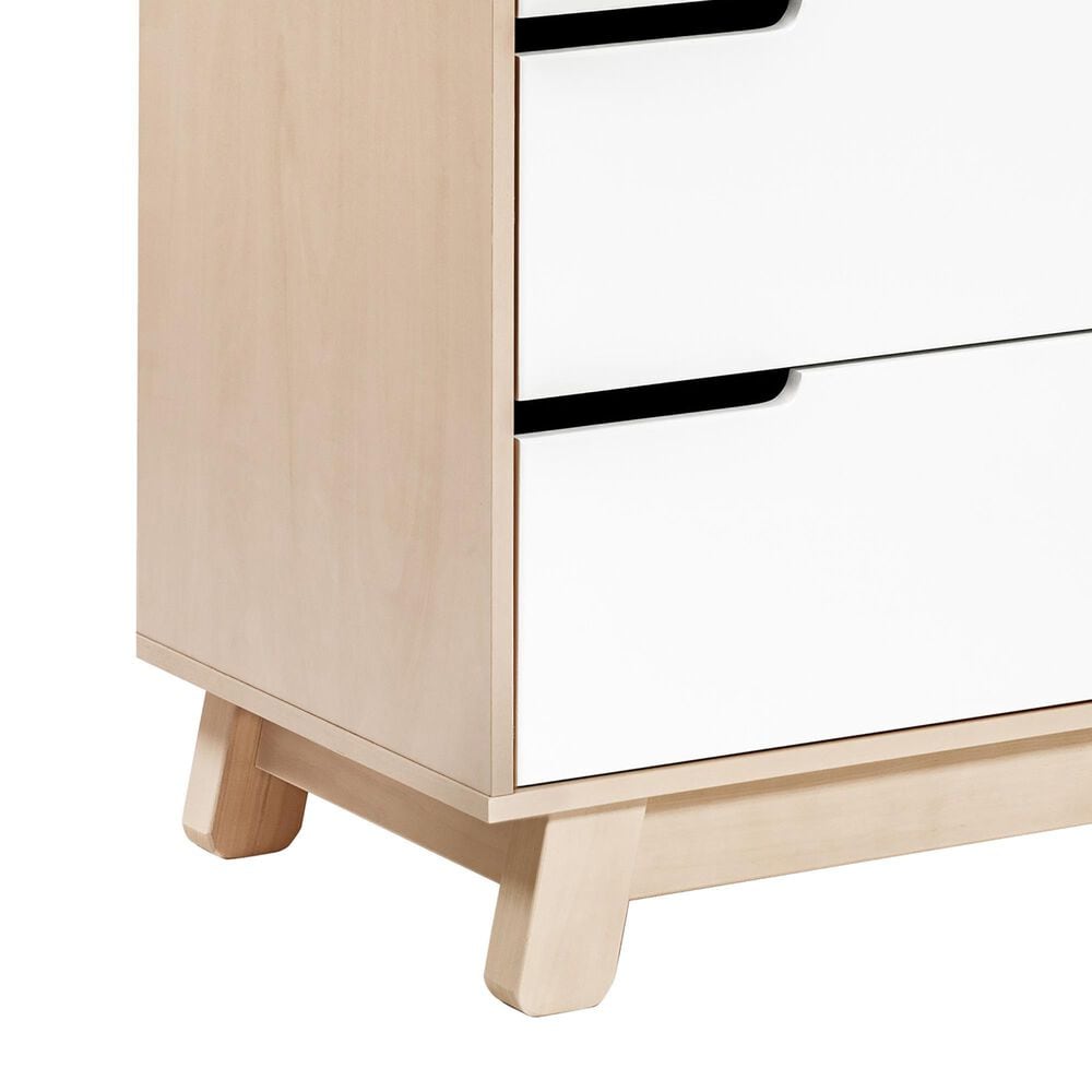Babyletto Hudson Crib and 3 Drawer Dresser Set in Washed Natural and White, , large