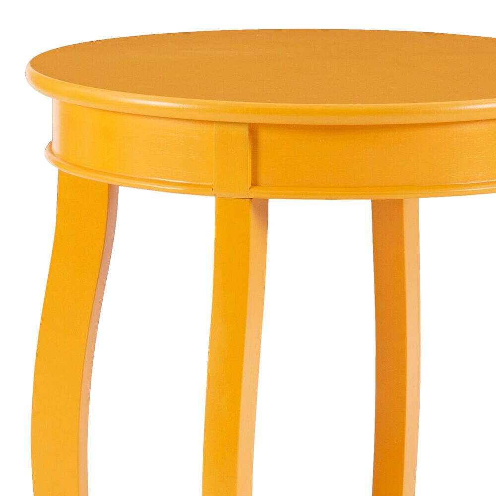 Linon Home Decor Rainbow Round Side Table in Yellow, , large