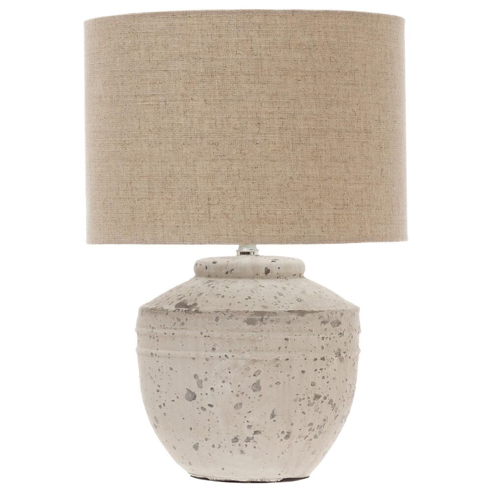Creative Coop Cement Table Lamp in Distressed White, , large