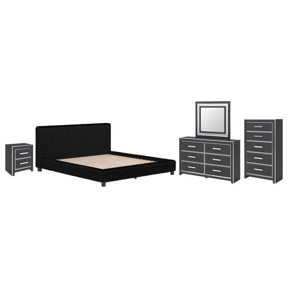 Ashley Zuraleus 5-Piece California King Platform Bedroom Set in Matte Black, , large