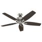 Hunter Newsome 52" Ceiling Fan with Lights in Brushed Nickel, , large