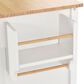 HOMLUX 54" Kitchen Island Cart with Solid Wood Top and Locking Wheels in White, , large