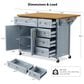HOMLUX 52"" Kitchen Island with Drop Leaf in Blue Grey, , large