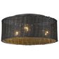 Golden Lighting Erma 3-Light Flush Mount with Black Wicker Shadein Matte Black, , large