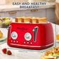 HOMLUX 4-Slice Retro Style Toaster in Red, , large