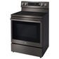 LG 2-Piece Kitchen Package with 6.3 Cu. Ft. Smart Freestanding Electric Range and 2.1 Cu. Ft. Smart Over-the-Range Microwave in Black Stainless Steel, , large