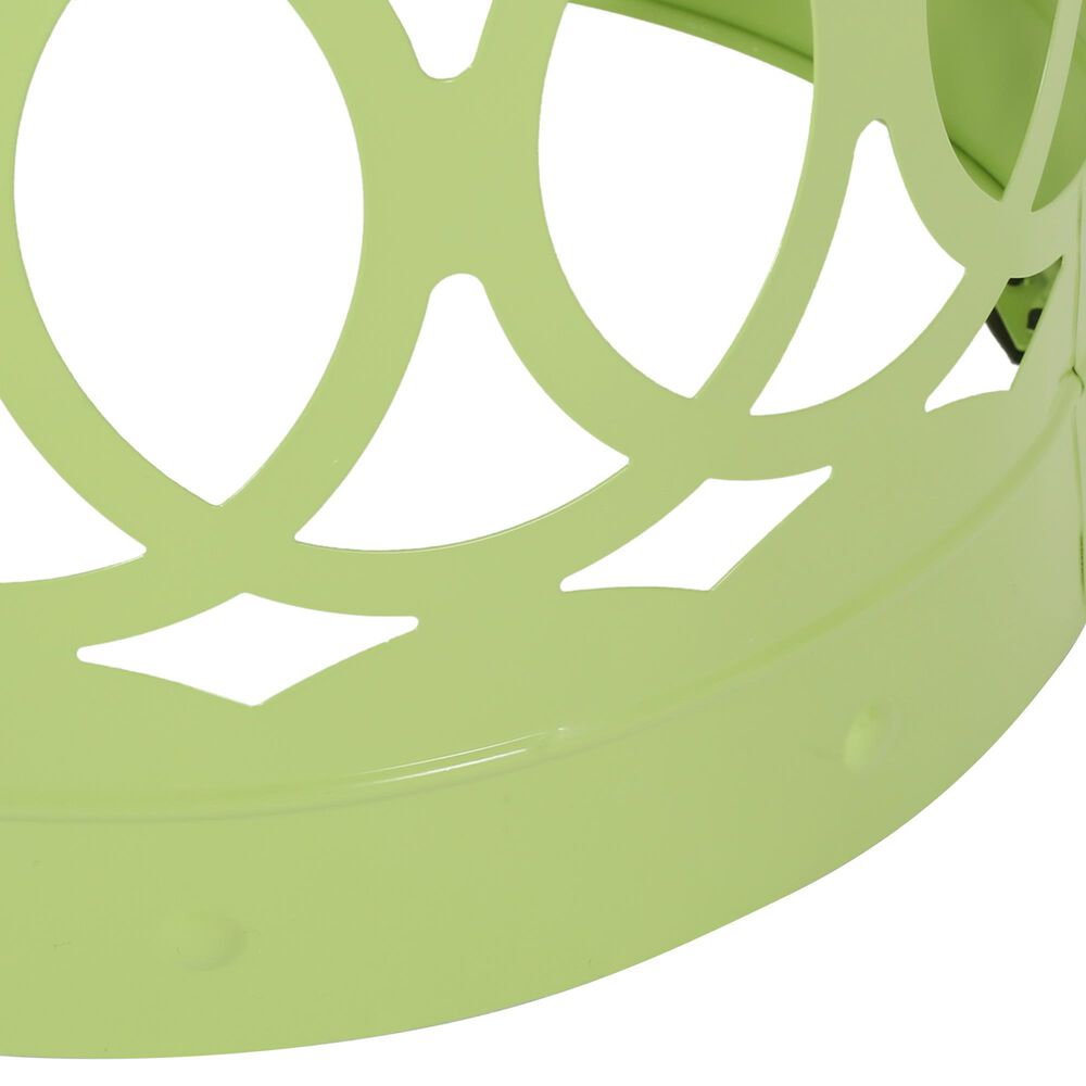Hearth and Haven Outdoor End Table with Overlapping Circle Design in Green (Set of 2), , large