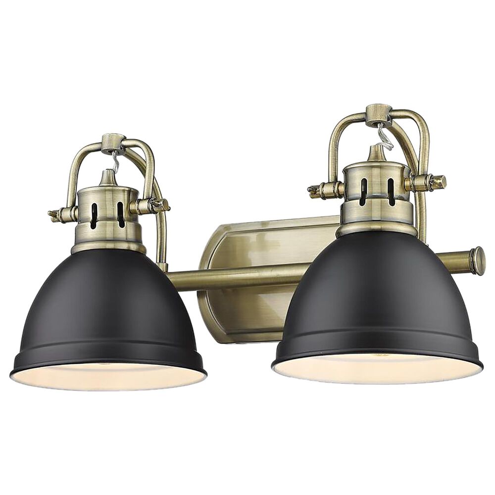 Golden Lighting Duncan 2-Light Bath Vanity in Aged Brass and Matte Black, , large