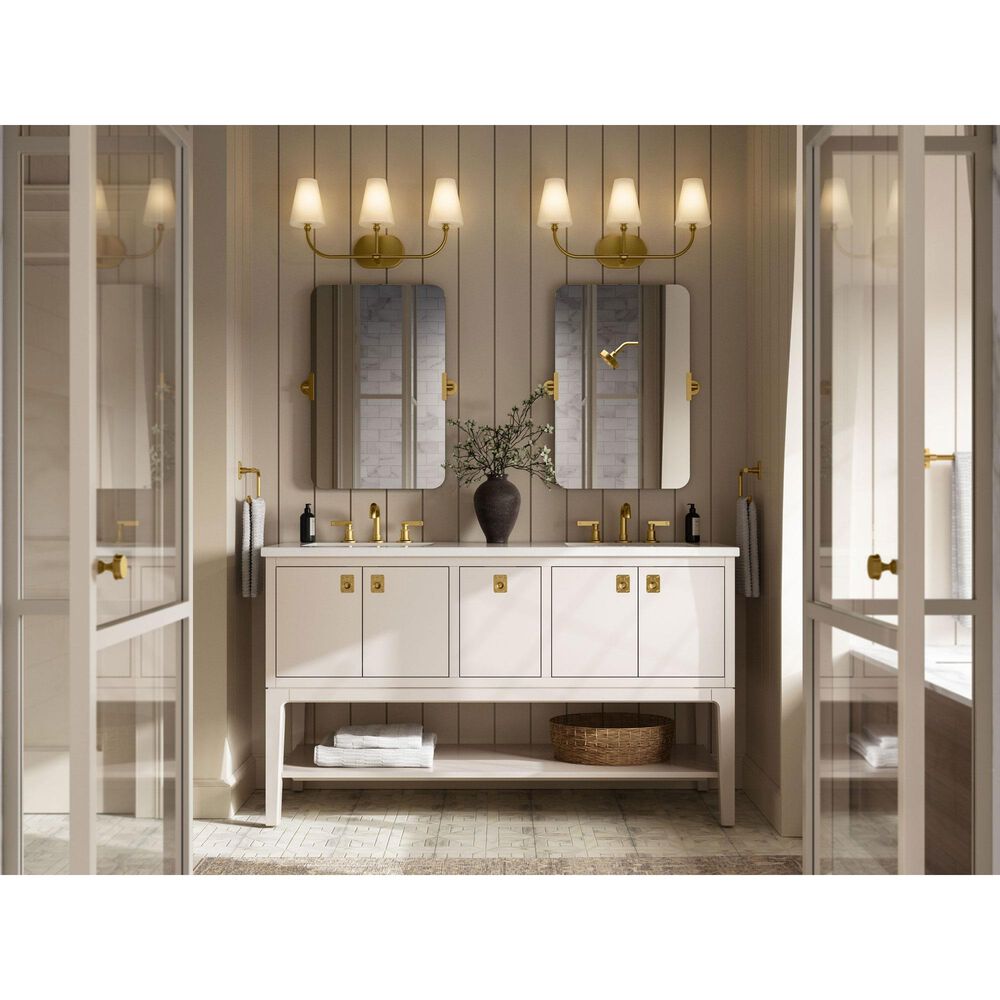 Kohler Castia Widespread Bathroom Sink Faucet in Vibrant Brushed Moderne Brass, , large