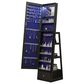 GigaCloud Swivel Jewelry Cabinet with Full Length Mirror and Storage Drawers in Black, , large
