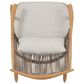 Hearth and Haven Outdoor Rocking Chair with Woven Backrest and Cushions in Light Gray, , large