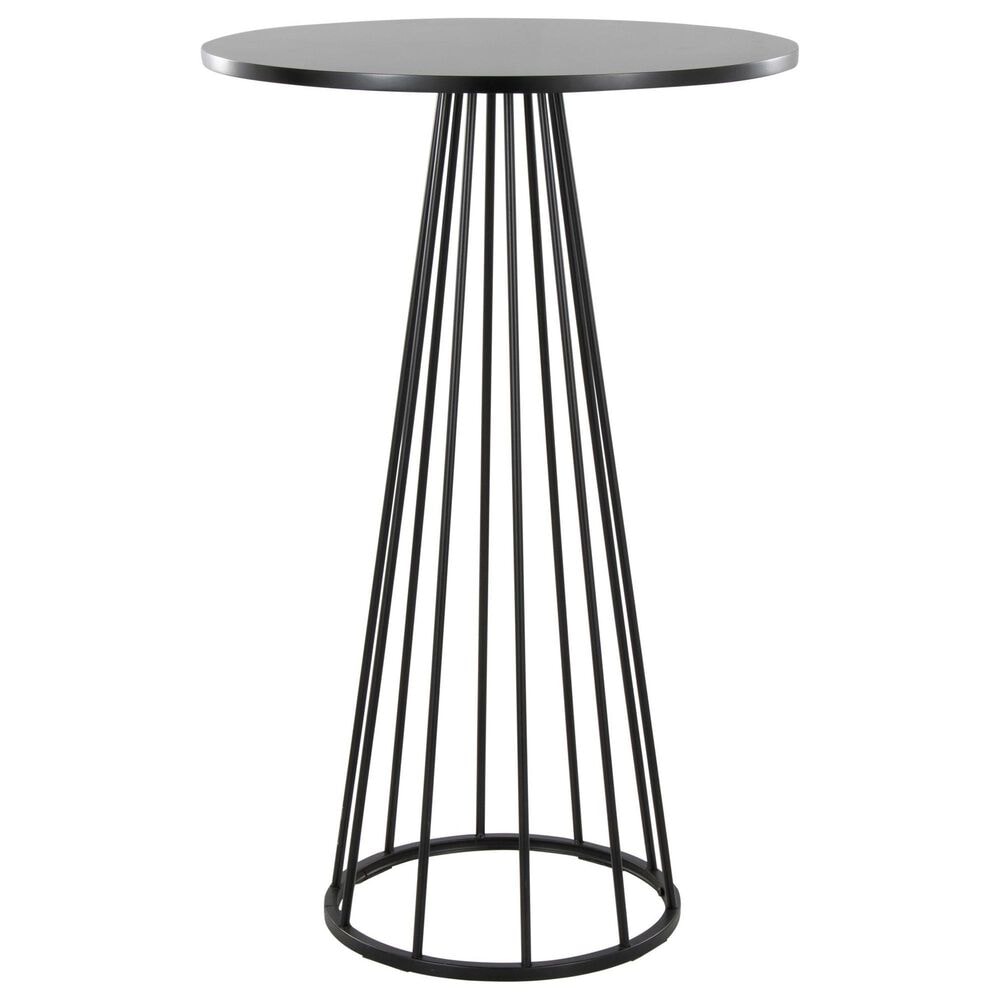 LumiSource Canary Contemporary Bar Table in Black Metal and Black Wood, , large